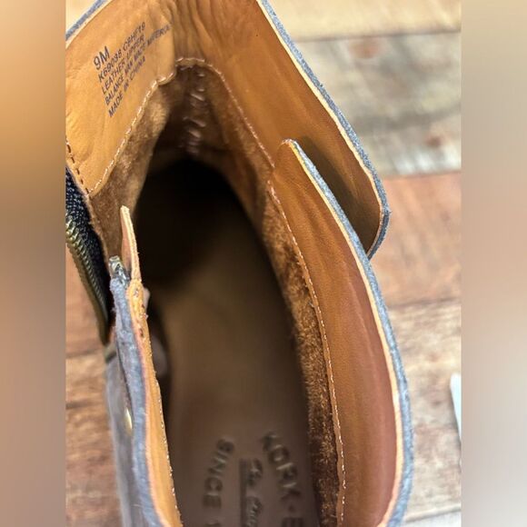 NEW $210 Women's Sz 9 M Kork-ease Kenai Suede Bootie Moto Gray Strap Studded - Picture 12 of 13